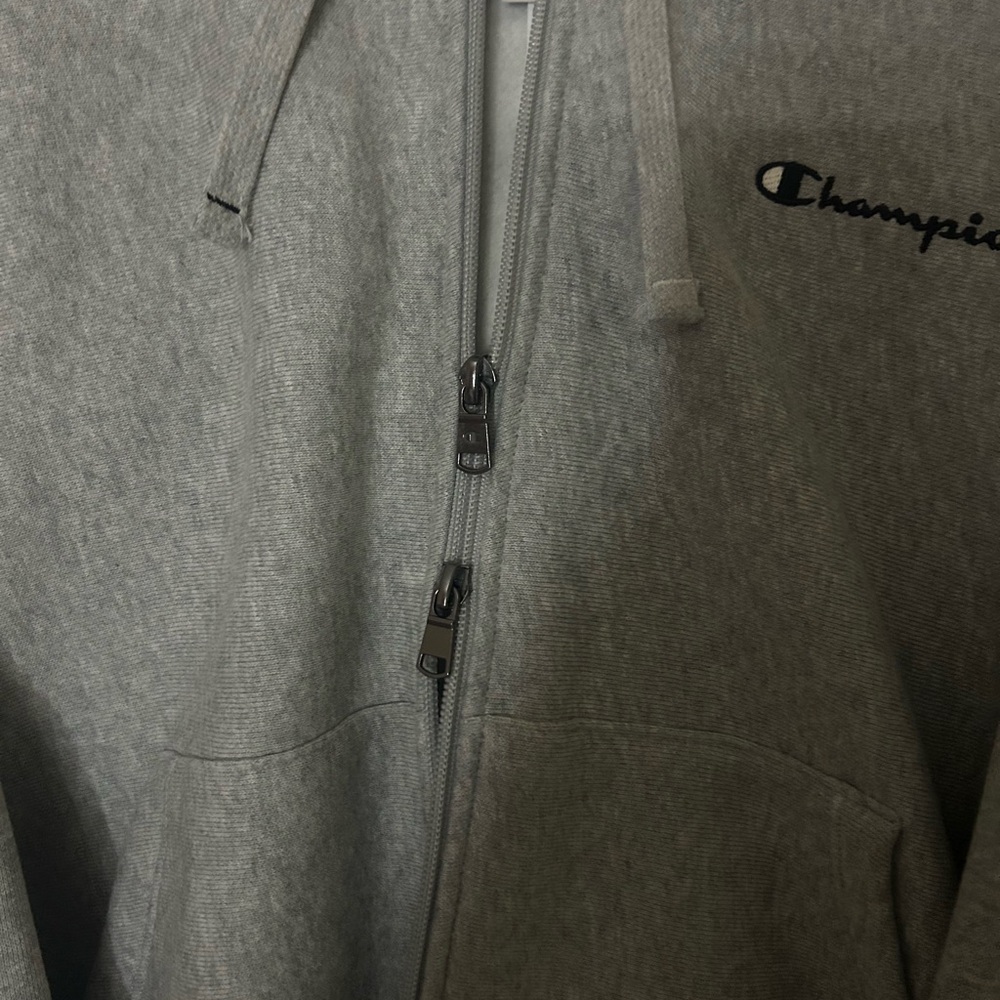 Champion Heather Gray Full-Zip Hoodie - Picture 4 of 5